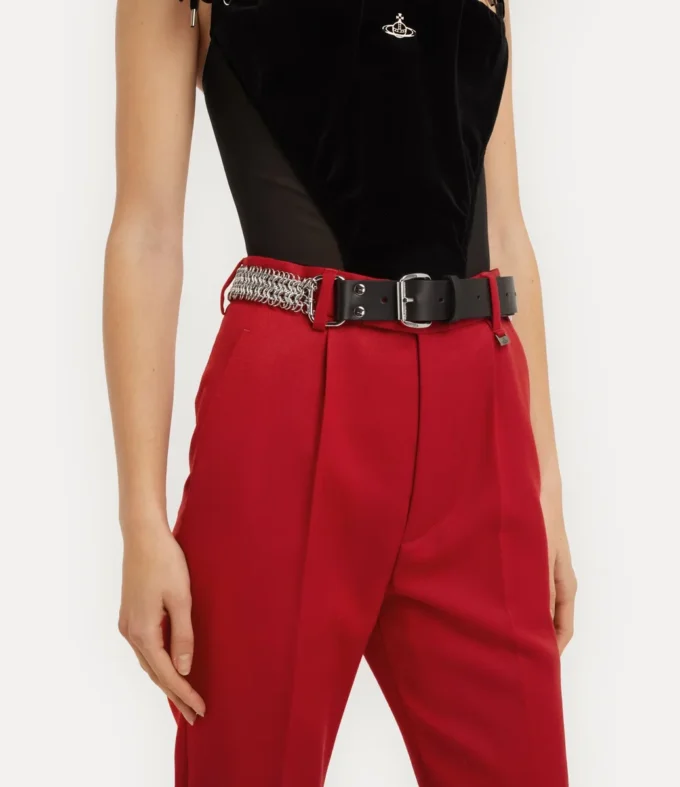 Skórzany pasek z łańcuszkiem